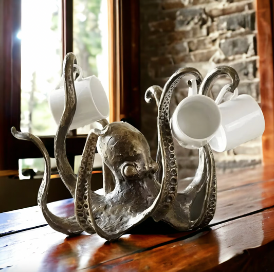 Rustic Kraken | Octopus Mug Holder with 8-Mug Capacity ? Unique Nautical Design for Kitchen Organization 1
