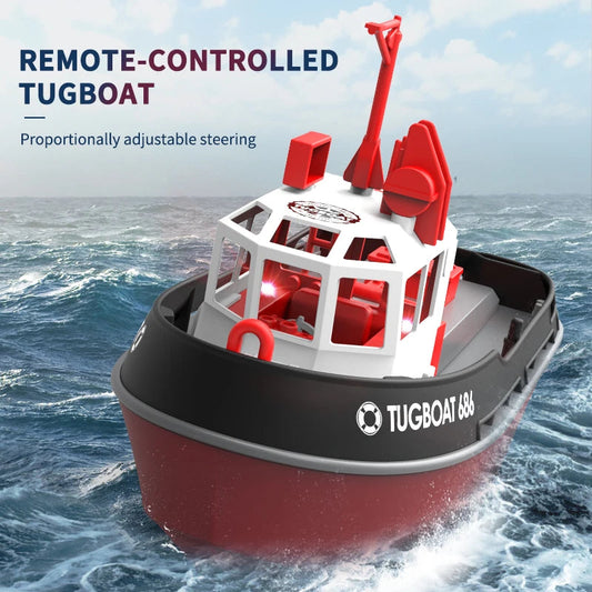 Adventure Wave | Dual Motor RC Tugboat Model with Long-Range Control ? Thrilling Water Fun for Kids 0