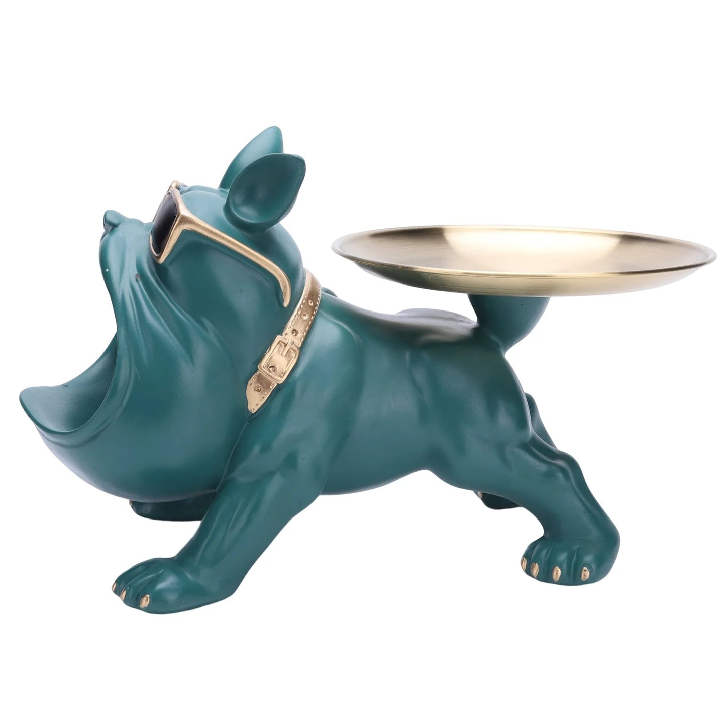 Charming Resin Bulldog Sculpture | Stylish Key Holder & Candy Tray for Home Decor 7