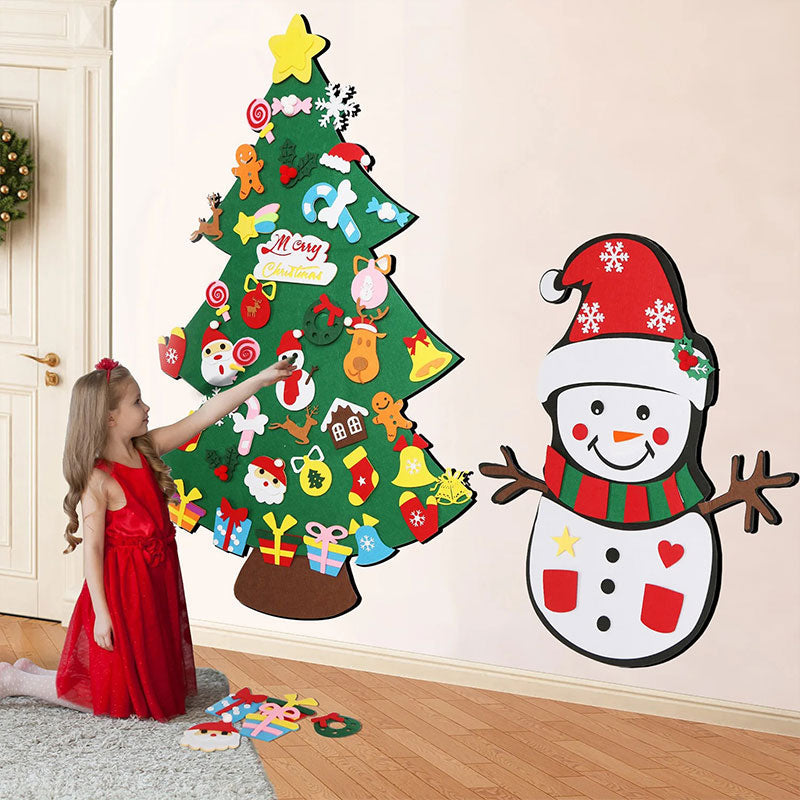 Festive Felt Snowman Decoration with Fairy Lights | Engaging Holiday Centerpiece for Family Fun 2