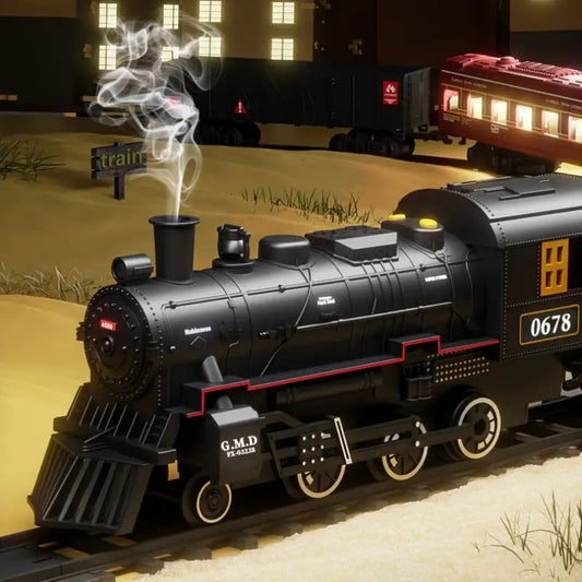 Interactive Train Set | Battery-Powered Electric Locomotive with Lights & Sounds for Endless Fun 0