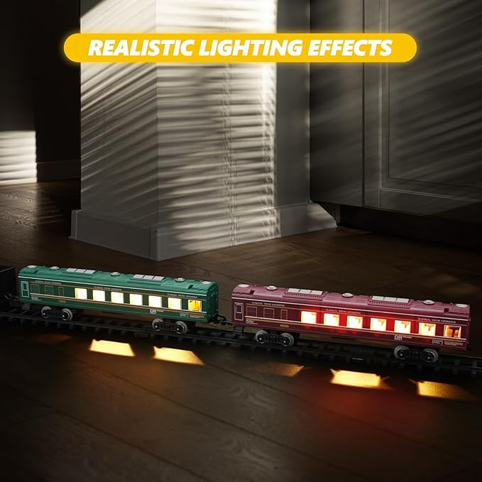 Interactive Train Set | Battery-Powered Electric Locomotive with Lights & Sounds for Endless Fun 2