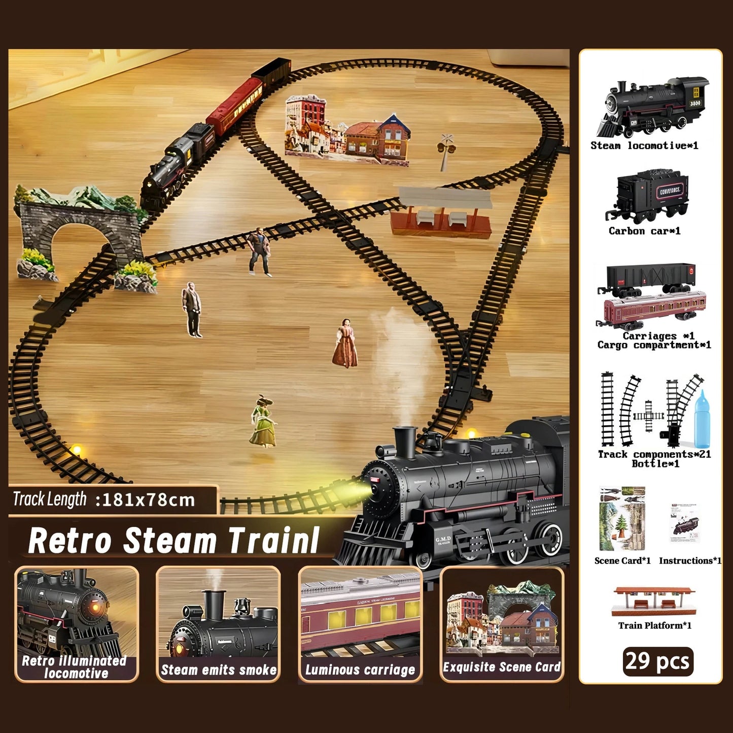 Interactive Train Set | Battery-Powered Electric Locomotive with Lights & Sounds for Endless Fun 5