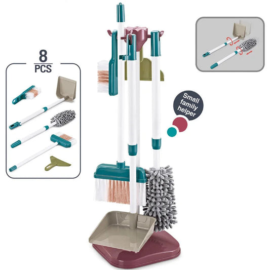 Playful Cleaners | Kids Pretend Play Cleaning Set with Broom & Vacuum ? 23-Piece Sanitation Fun for Hygiene Habits 0