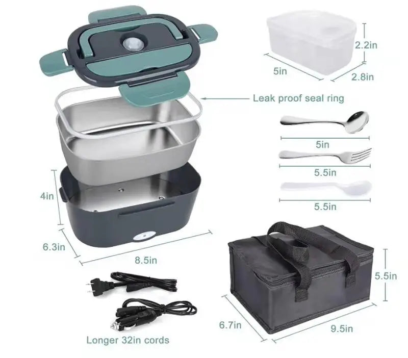 Portable Food Warmer | Electric Lunch Box with 1.5L Capacity & Leak-Proof Design ? Ideal for Home and Car Use 0