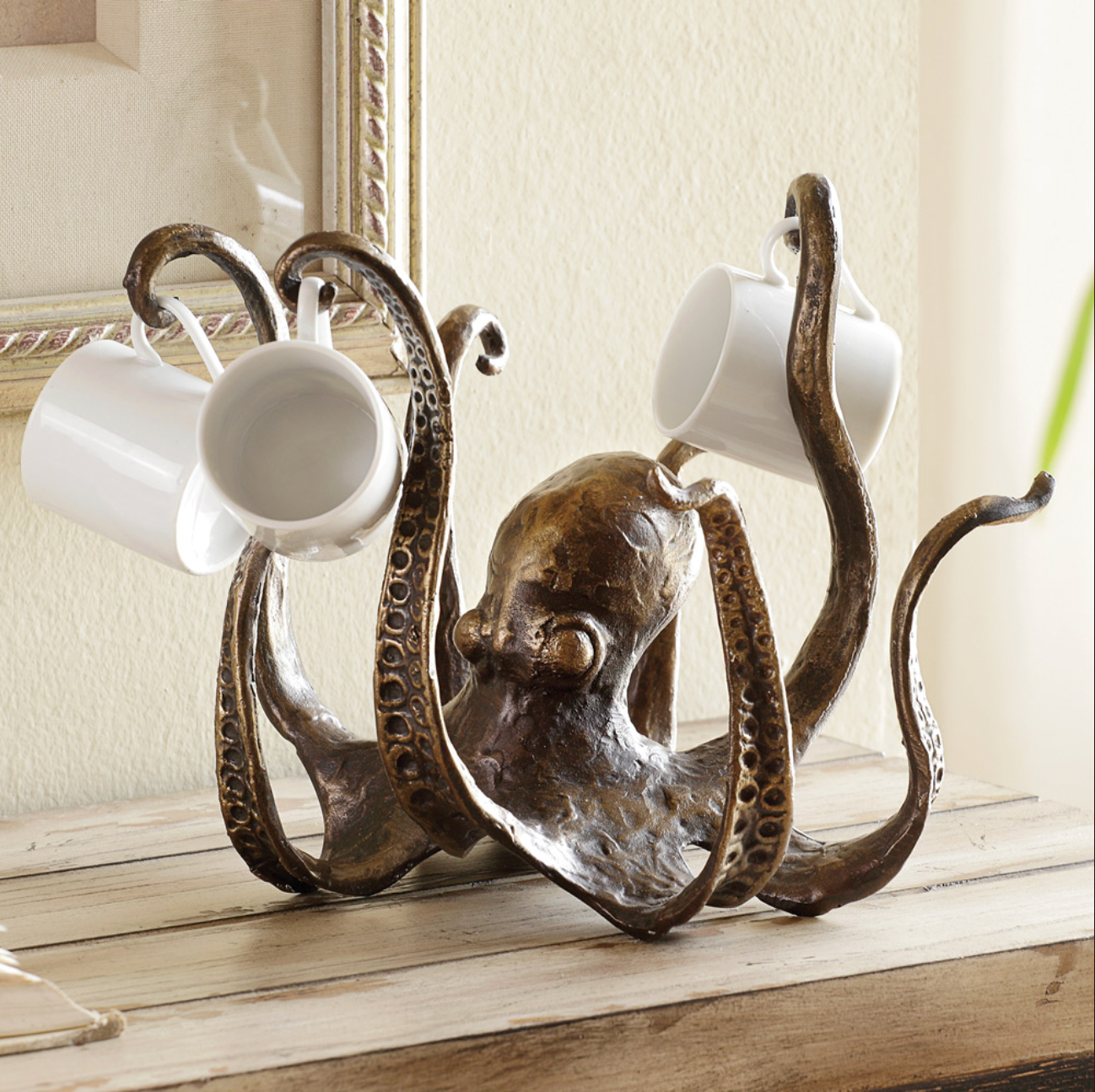Rustic Kraken | Octopus Mug Holder with 8-Mug Capacity ? Unique Nautical Design for Kitchen Organization 0